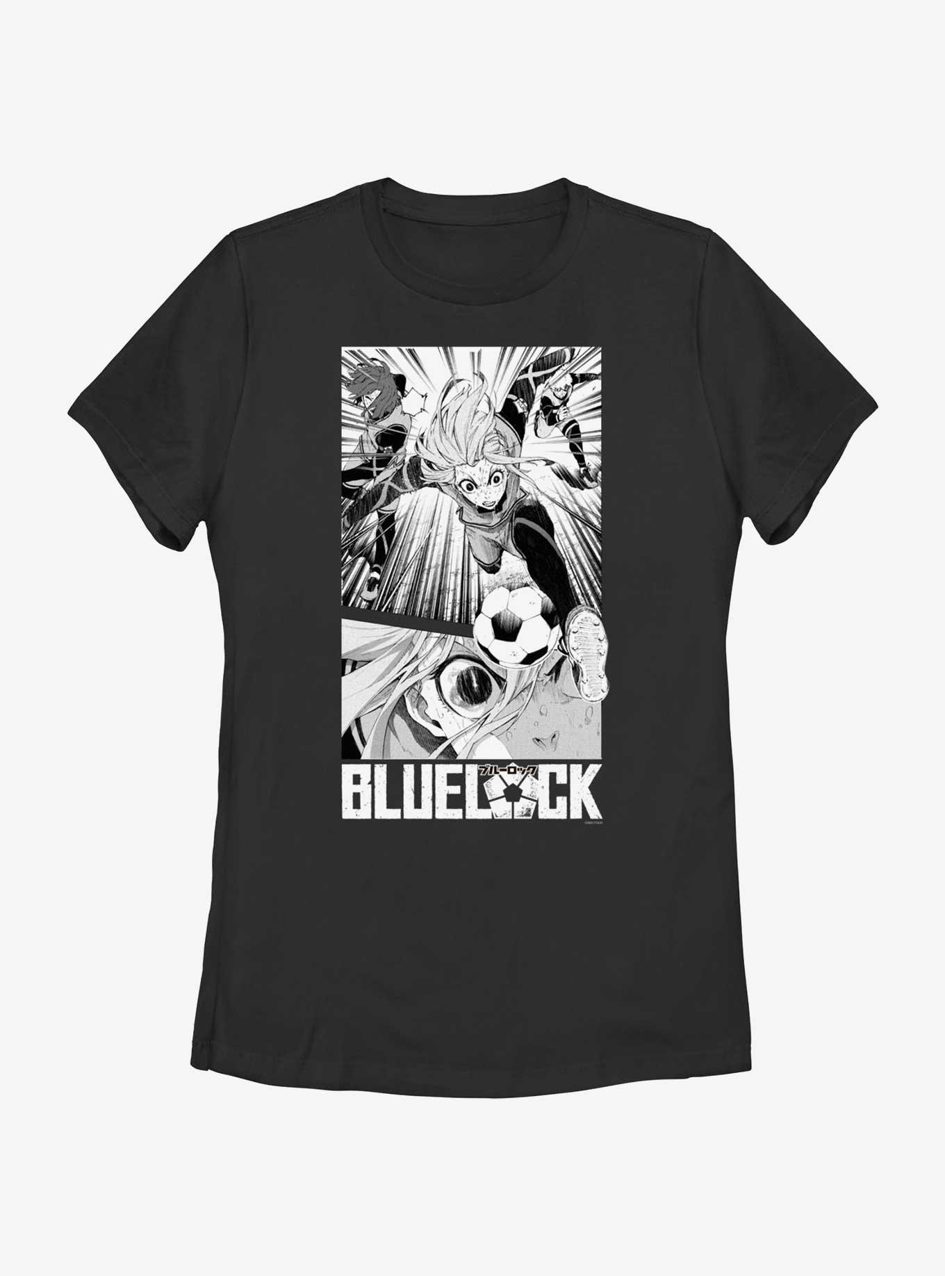 Blue Lock Hyoma Chigiri Kick Poster Womens T-Shirt, BLACK, hi-res