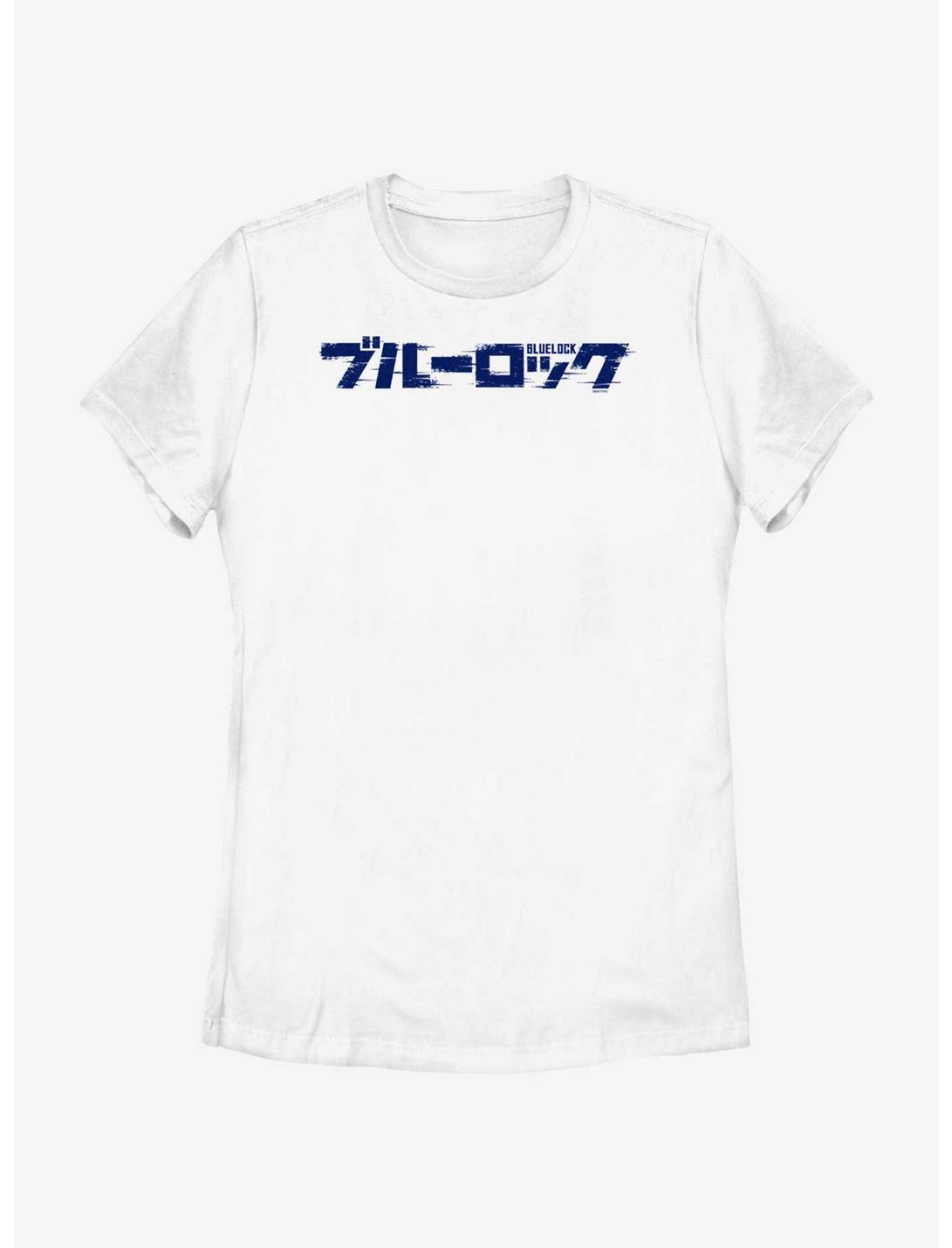 Blue Lock Japanese Glitch Logo Womens T-Shirt, WHITE, hi-res