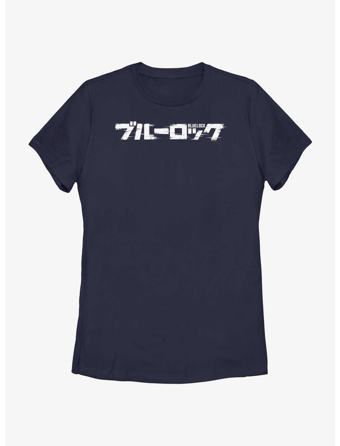 Blue Lock Japanese Glitch Logo Womens T-Shirt, NAVY, hi-res