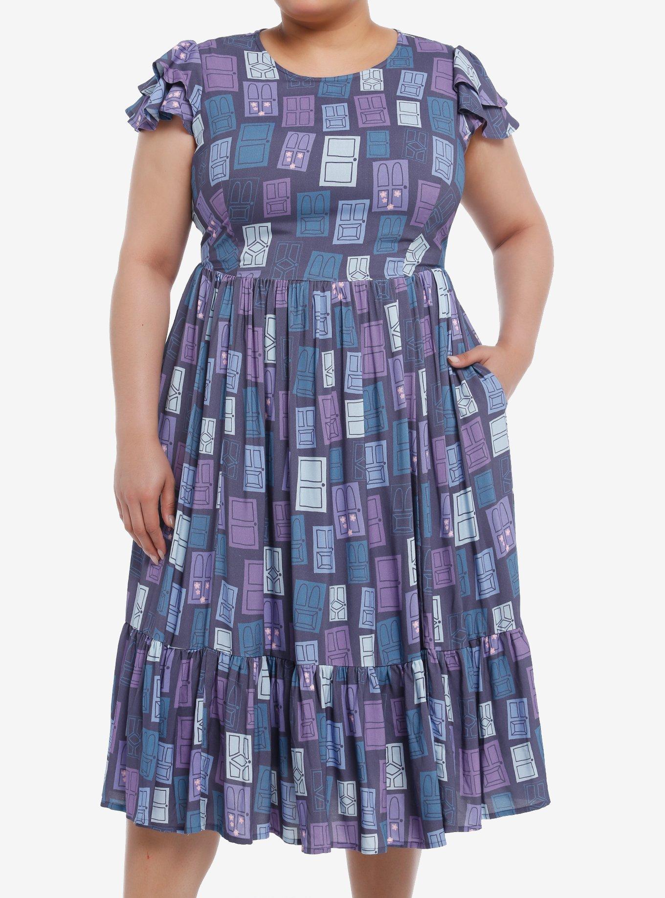 Her Universe Disney Pixar Monsters, Inc. Doors Ruffle Dress Plus Size, MULTI, hi-res