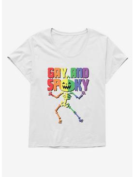 Hot Topic Rainbow Gay And Spooky Skeleton Girls T-Shirt Plus Size, , hi-res