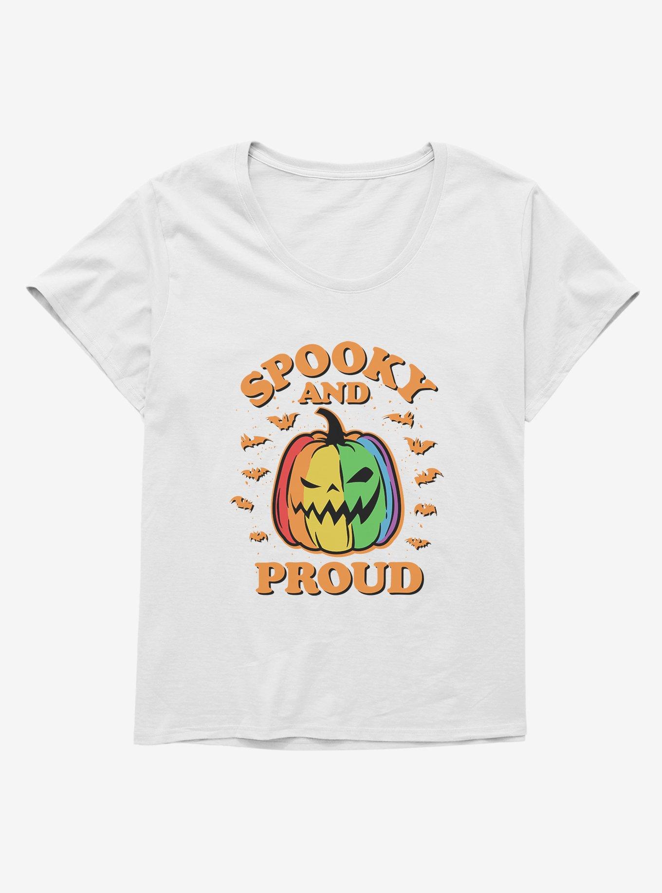 Hot Topic Spooky And Proud Rainbow Jack-O'-Lantern Girls T-Shirt Plus Size, , hi-res