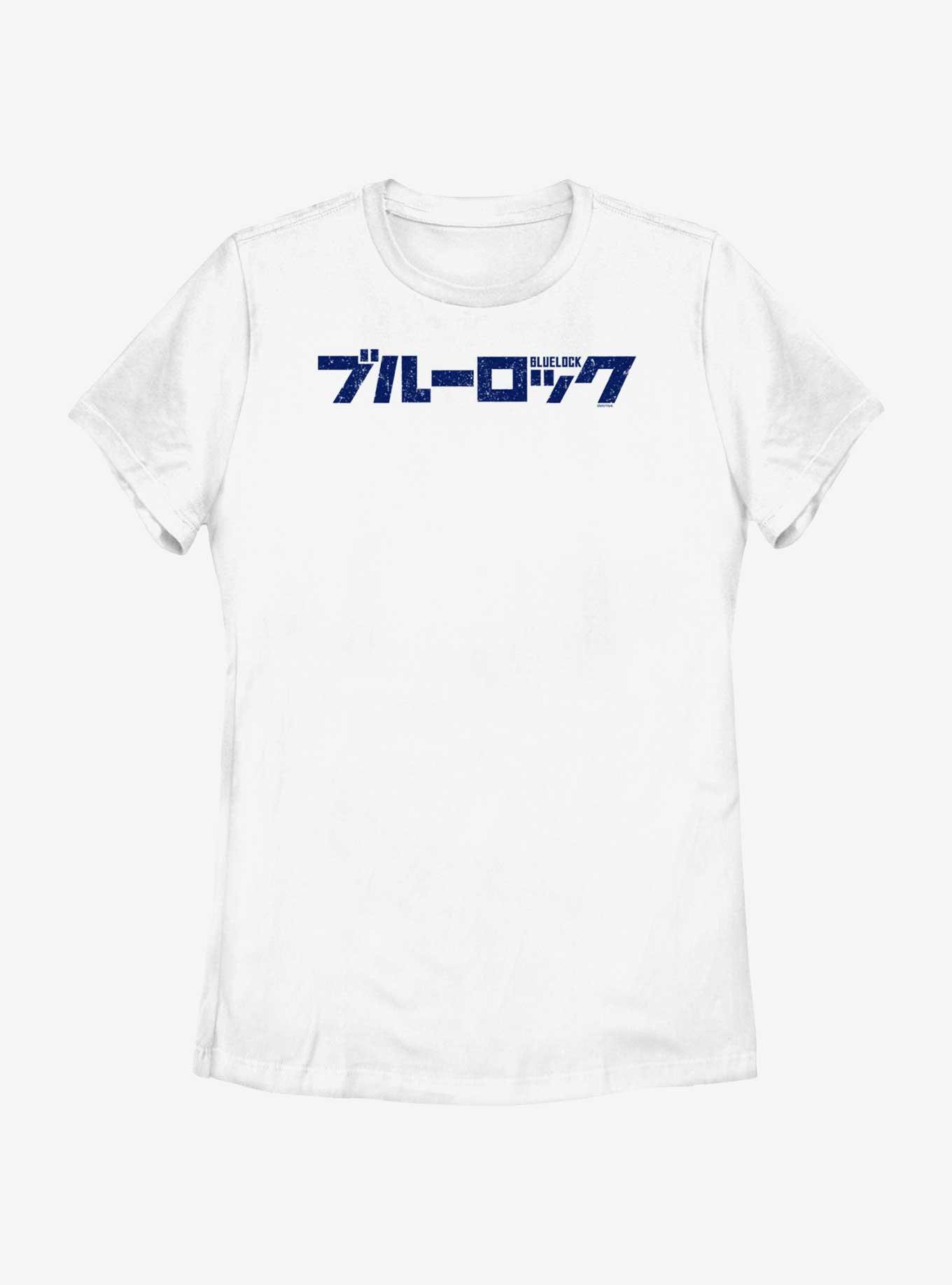 Blue Lock Japanese Glitch Logo Womens T-Shirt, WHITE, hi-res