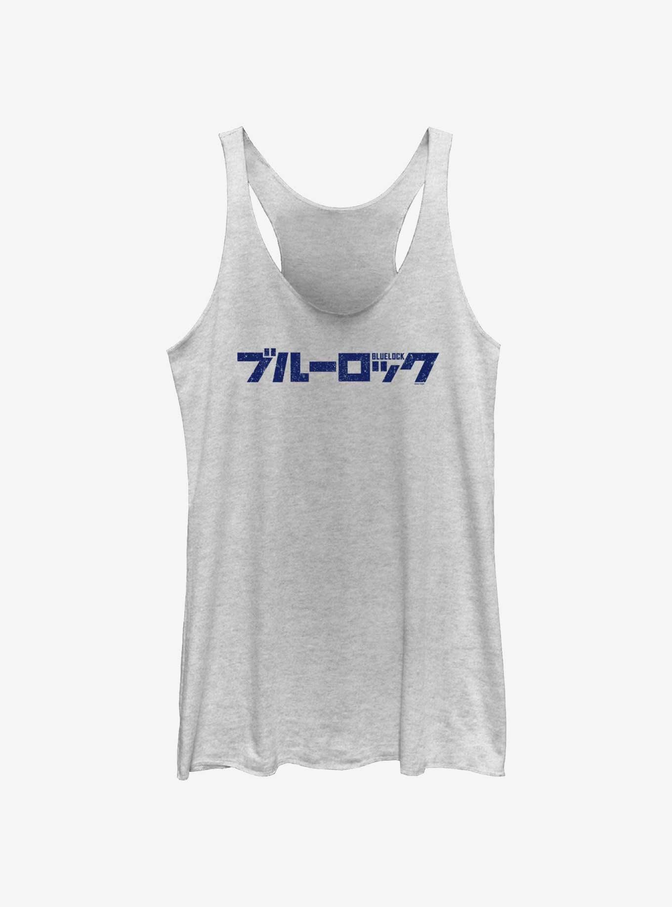 Blue Lock Japanese Glitch Logo Womens Tank Top, WHITE HTR, hi-res