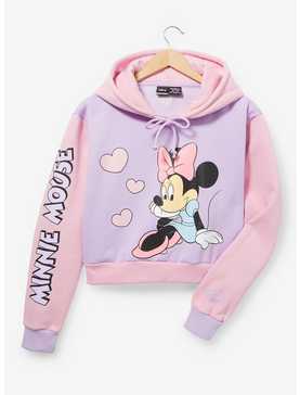 Disney Minnie Mouse Color Block Women's Cropped Hoodie, , hi-res
