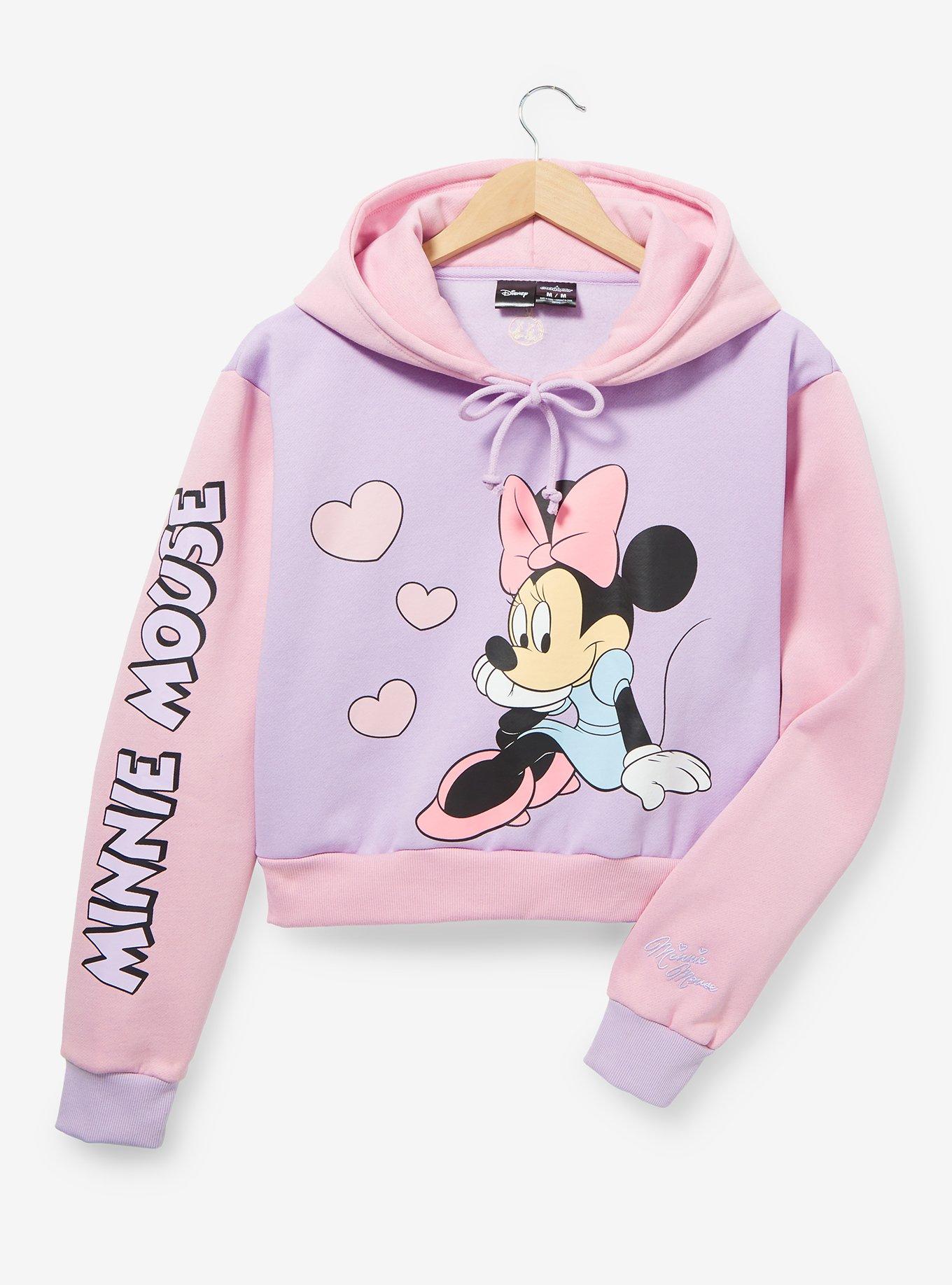 Disney Minnie Mouse Color Block Women's Cropped Hoodie | BoxLunch