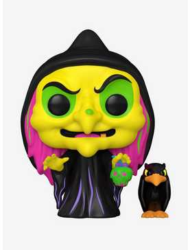 Funko Pop! Disney Villains Snow White and the Seven Dwarfs Disguised Evil Queen with Raven Black Light Vinyl Figure — BoxLunch Exclusive, , hi-res