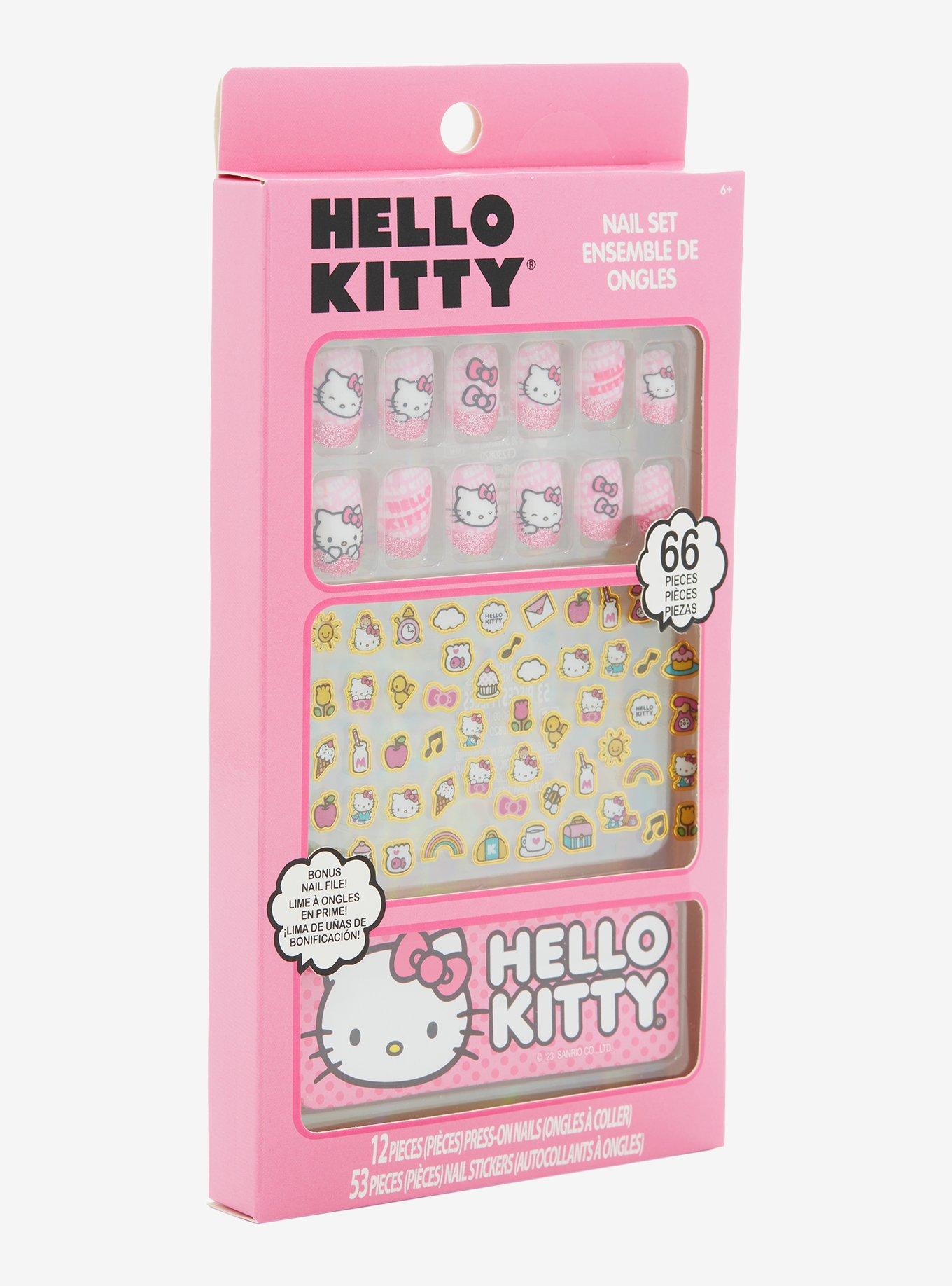 Hello Kitty Nail Art Stickers Set for Girls - Bundle with Hello Kitty Stick on Nails Plus Tattoos, Stickers, More for Party Supplies | Hello Kitty