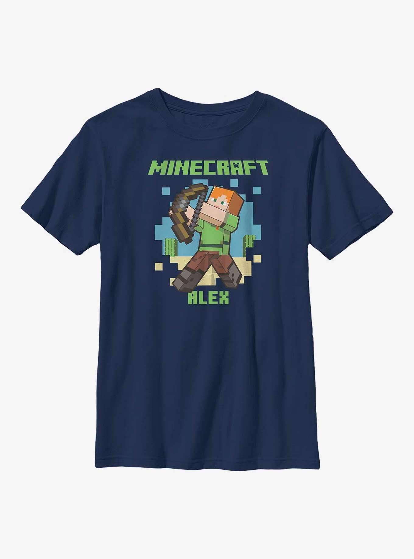 Minecraft Sniper Alex Youth T-Shirt, NAVY, hi-res