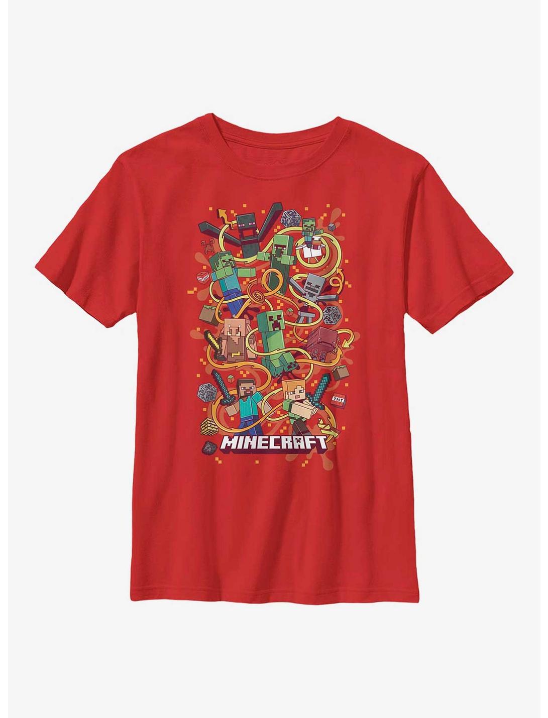 Minecraft Fun Arrow Composition Youth T-Shirt, RED, hi-res