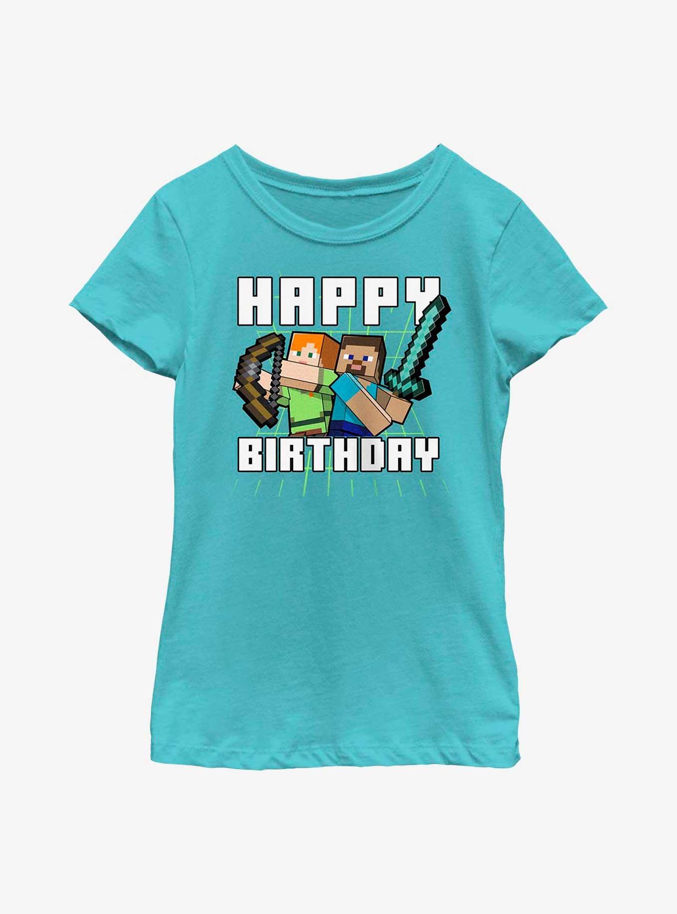 Minecraft Birthday Youth Girls T-Shirt, , hi-res