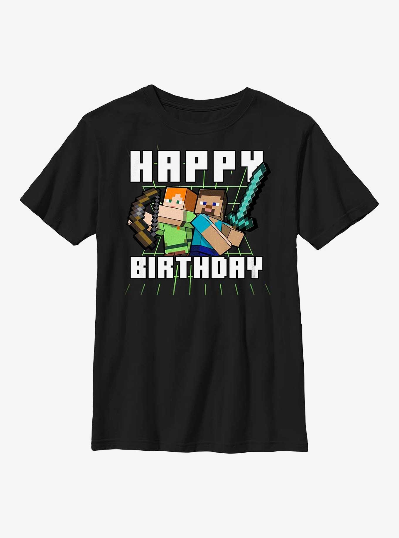 Minecraft Birthday Youth T-Shirt, BLACK, hi-res