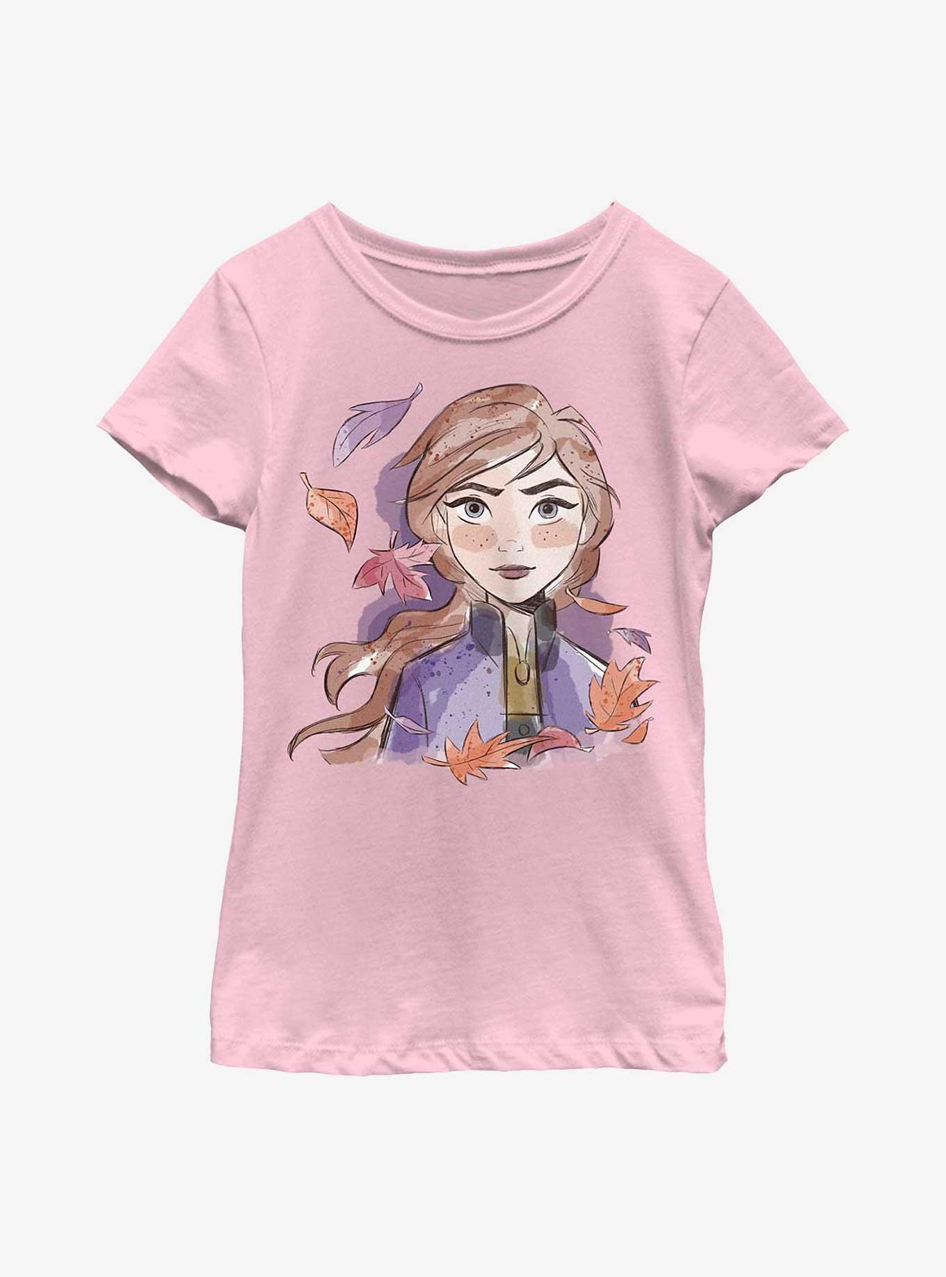 Disney Frozen 2 Anna Art Face Youth Girls T-Shirt, PINK, hi-res