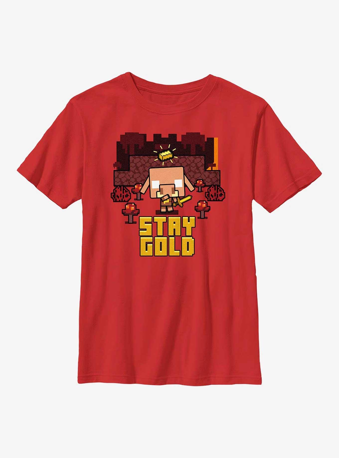 Minecraft Stay Gold Youth T-Shirt, RED, hi-res