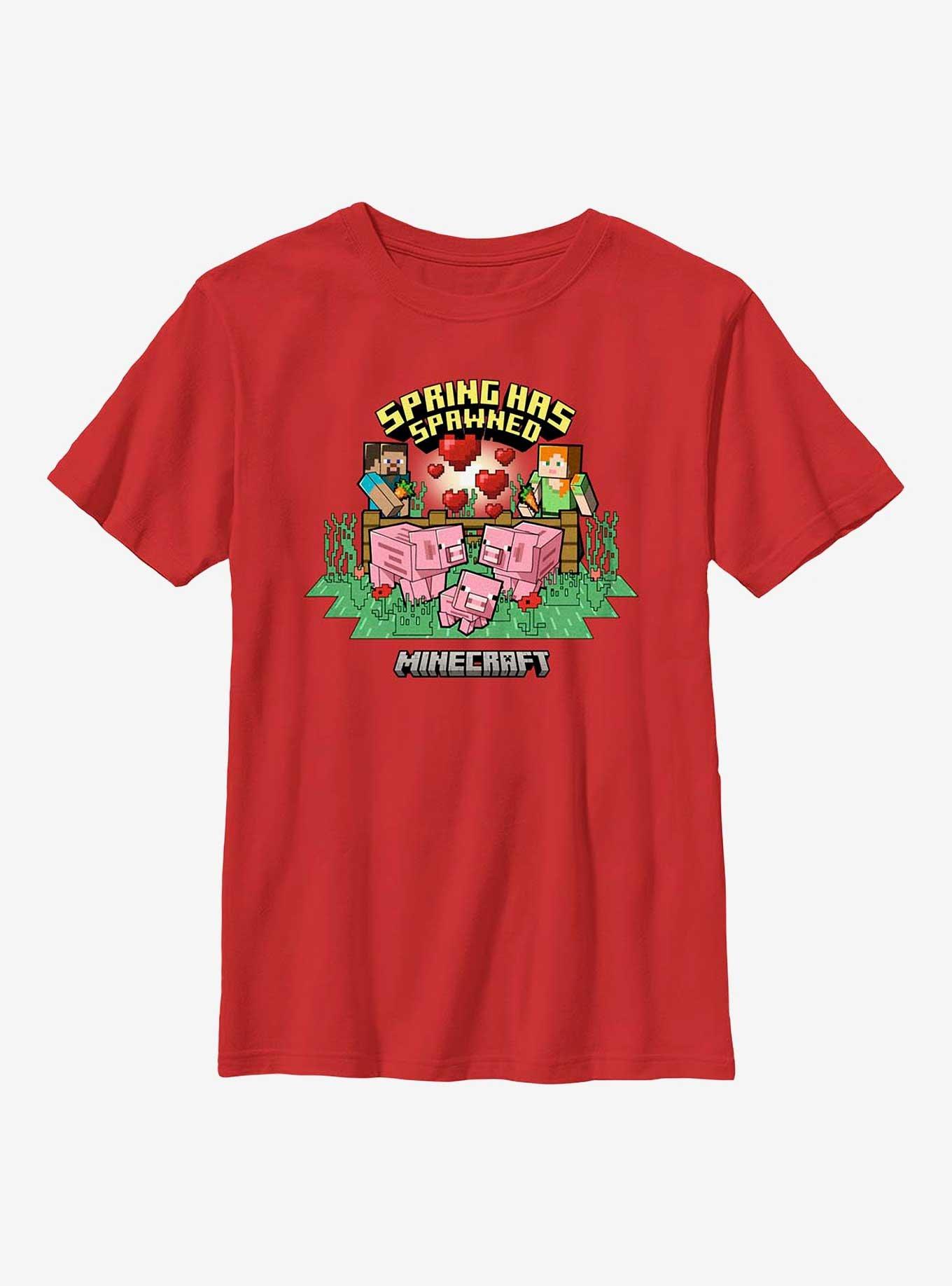 Minecraft Spring Spawn Youth T-Shirt, RED, hi-res