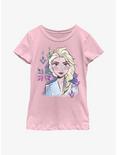 Disney Frozen 2 Elsa Art Face Youth Girls T-Shirt, PINK, hi-res