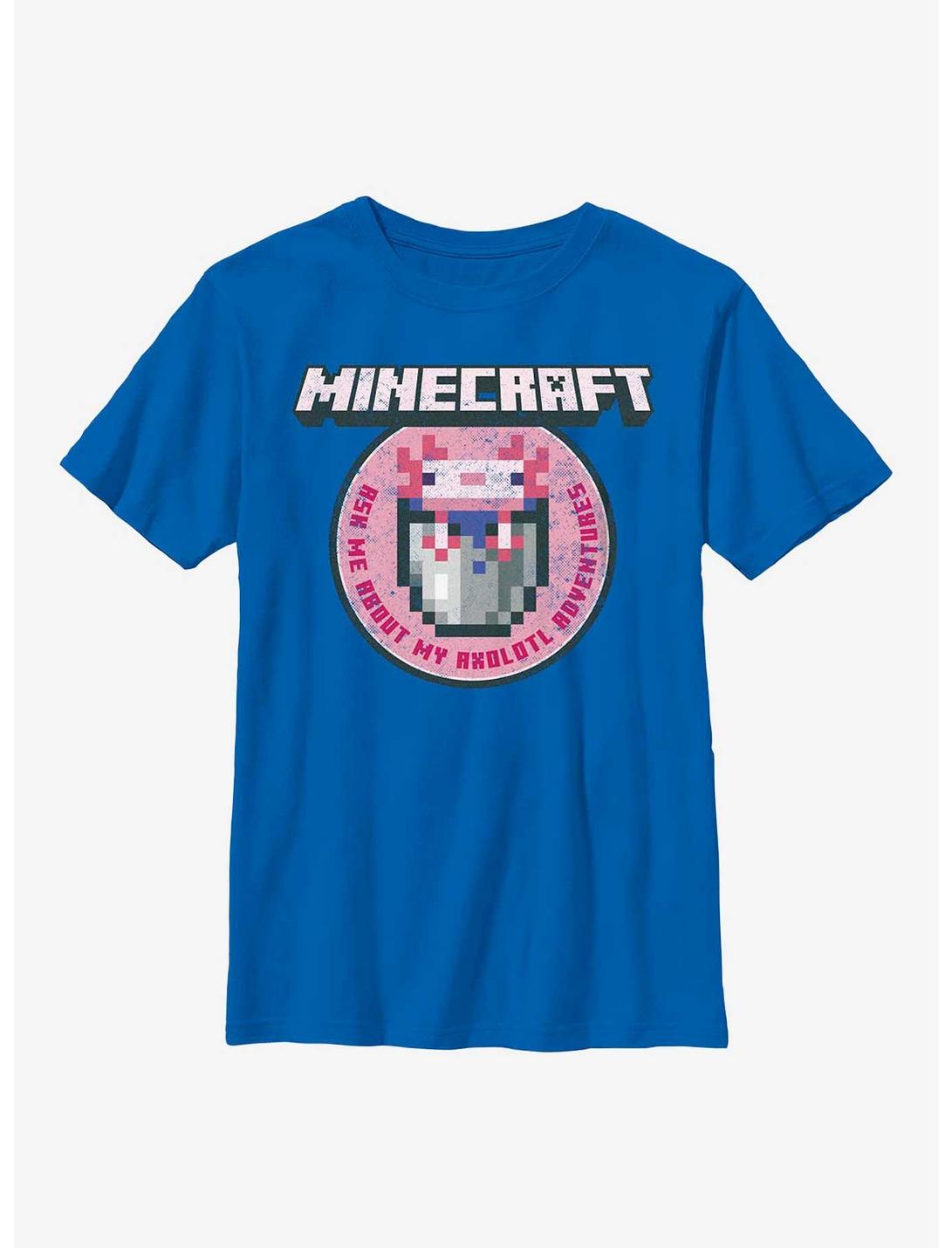 Minecraft Axolotl Adventures Youth T-Shirt, ROYAL, hi-res