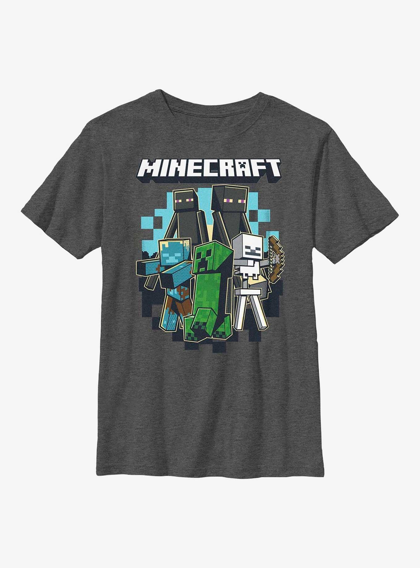 Minecraft Jolly Sunset Youth T-Shirt, CHAR HTR, hi-res