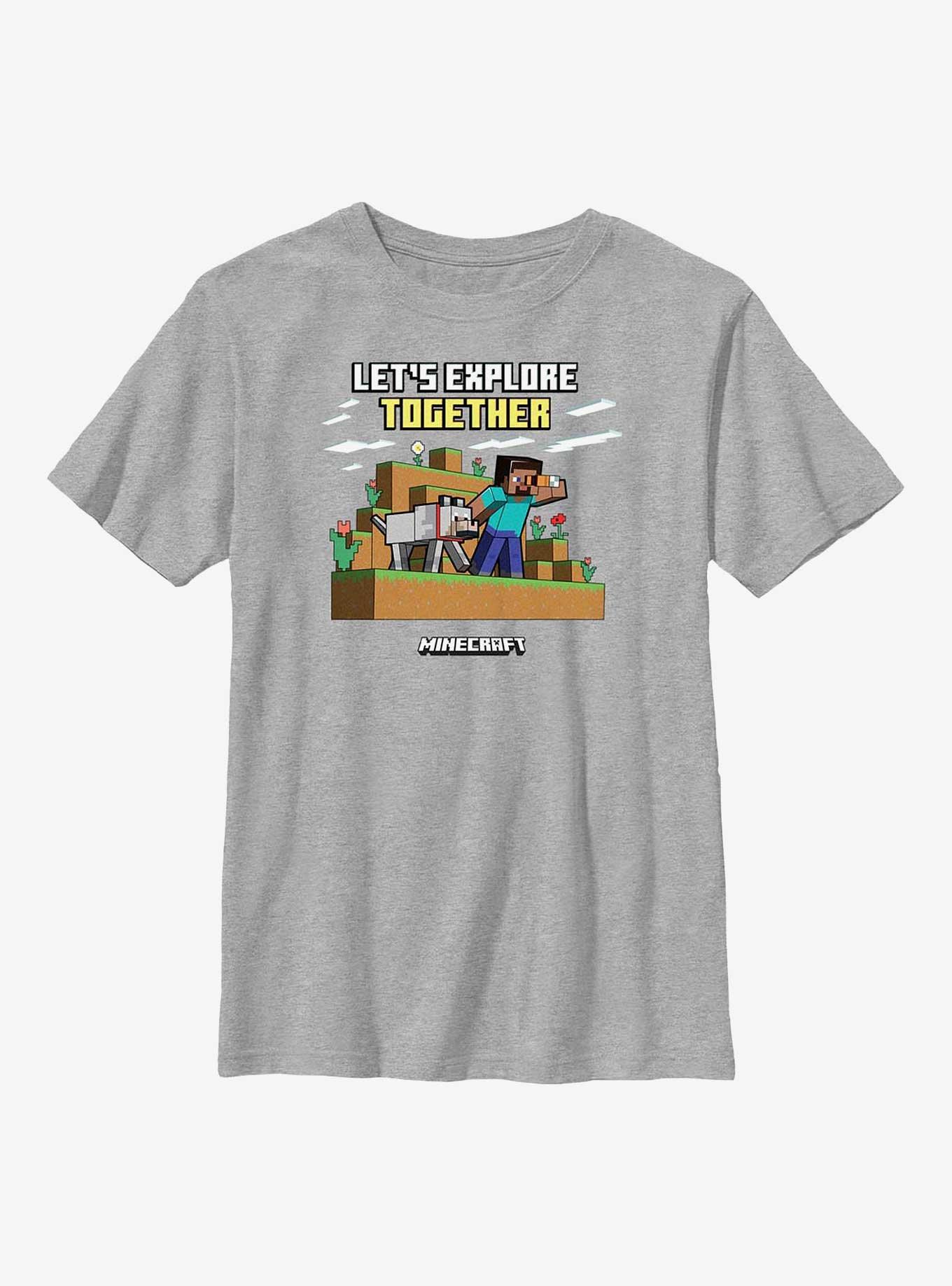 Minecraft Explore Together Youth T-Shirt, ATH HTR, hi-res