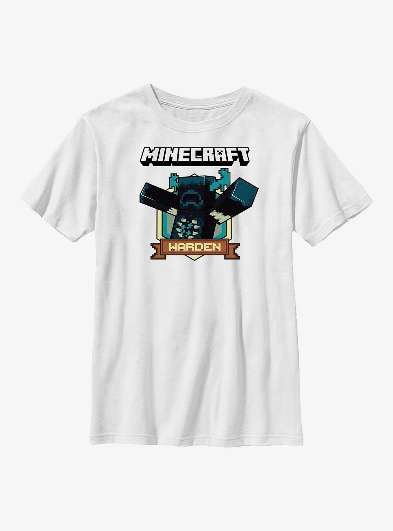 Minecraft Warden Badge Youth T-Shirt, WHITE, hi-res