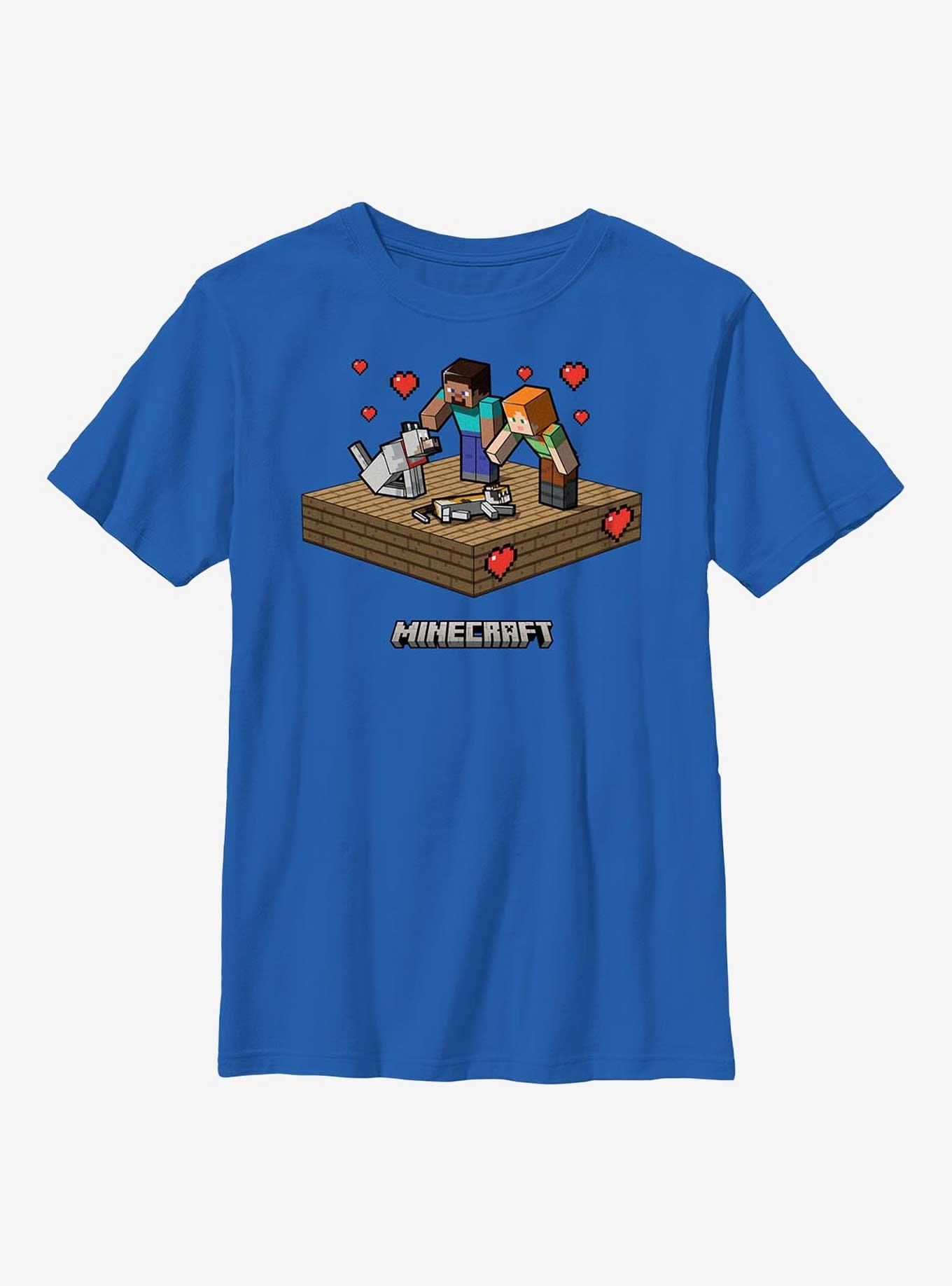 Minecraft Petting Valentines Youth T-Shirt, ROYAL, hi-res