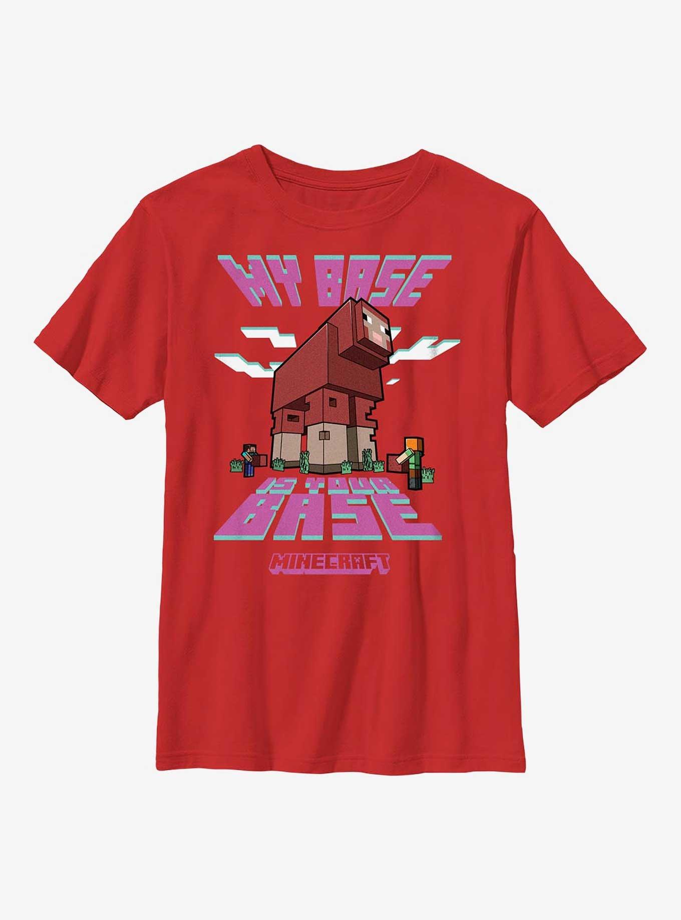 Minecraft My Base Youth T-Shirt, RED, hi-res