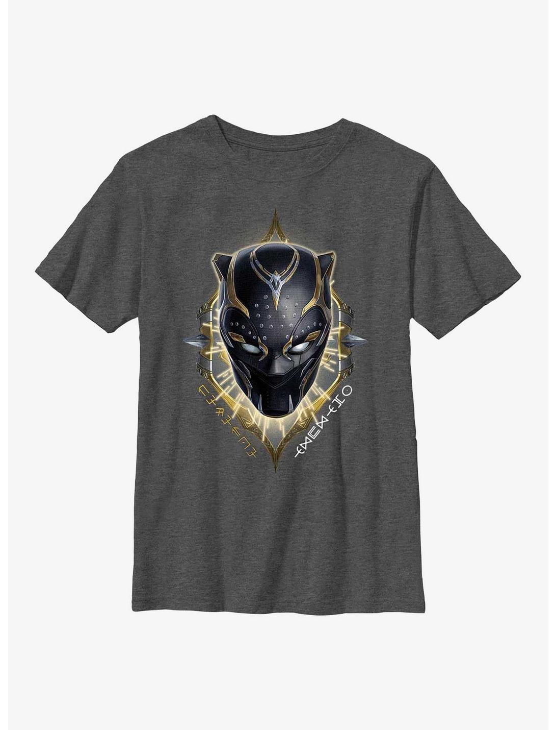 Marvel Black Panther: Wakanda Forever Shuri Helmet Emblem Youth T-Shirt, CHAR HTR, hi-res