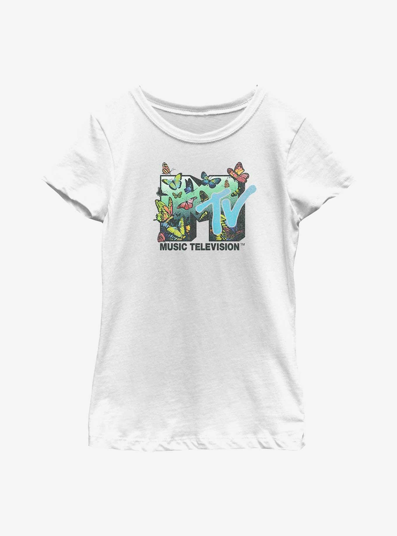 MTV Butterflies Logo Youth Girls T-Shirt, , hi-res