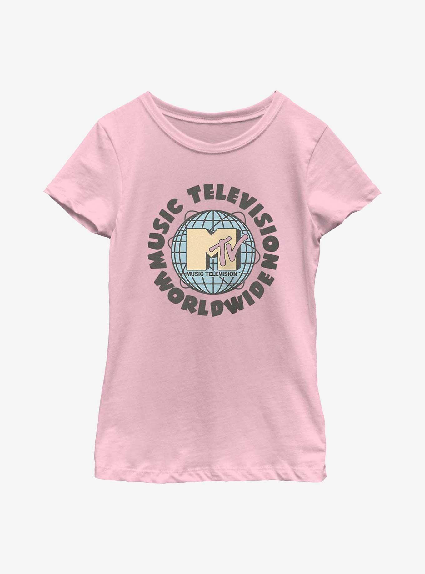 MTV Globe Worldwide Logo Youth Girls T-Shirt, , hi-res