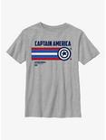 Marvel Captain America Shield Stripes Youth T-Shirt, ATH HTR, hi-res