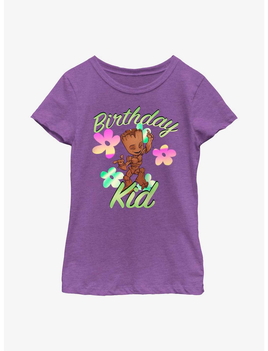 Marvel Guardians of the Galaxy Birthday Kid Groot Youth Girls T-Shirt, PURPLE BERRY, hi-res