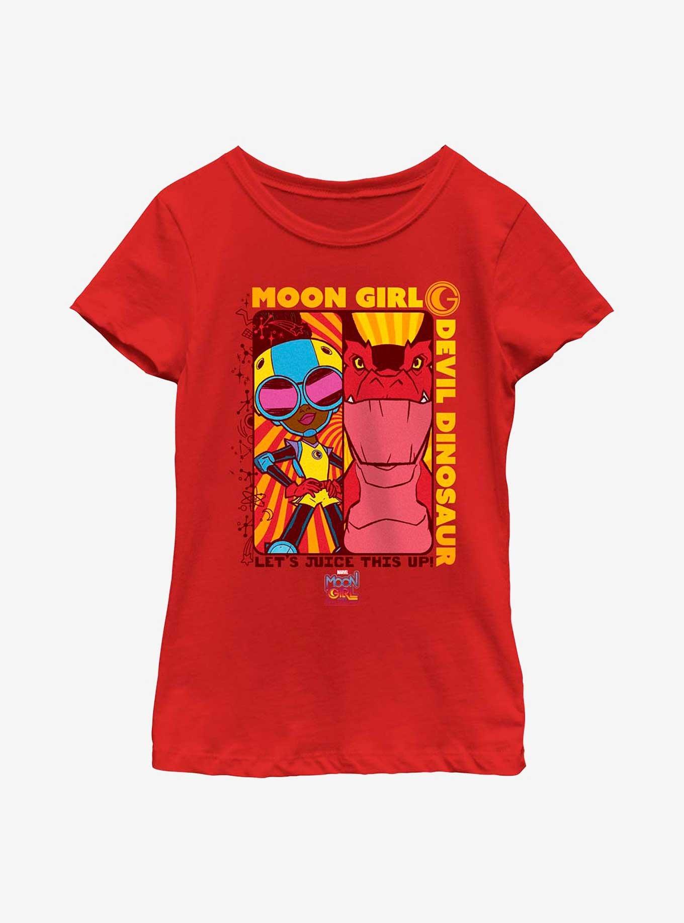 Marvel Moon Girl Devil Dinosaur Character Panels Youth Girls T-Shirt, , hi-res
