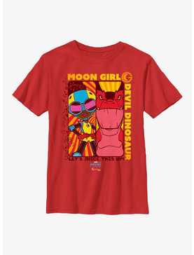 Marvel Moon Girl Devil Dinosaur Character Panels Youth T-Shirt, , hi-res