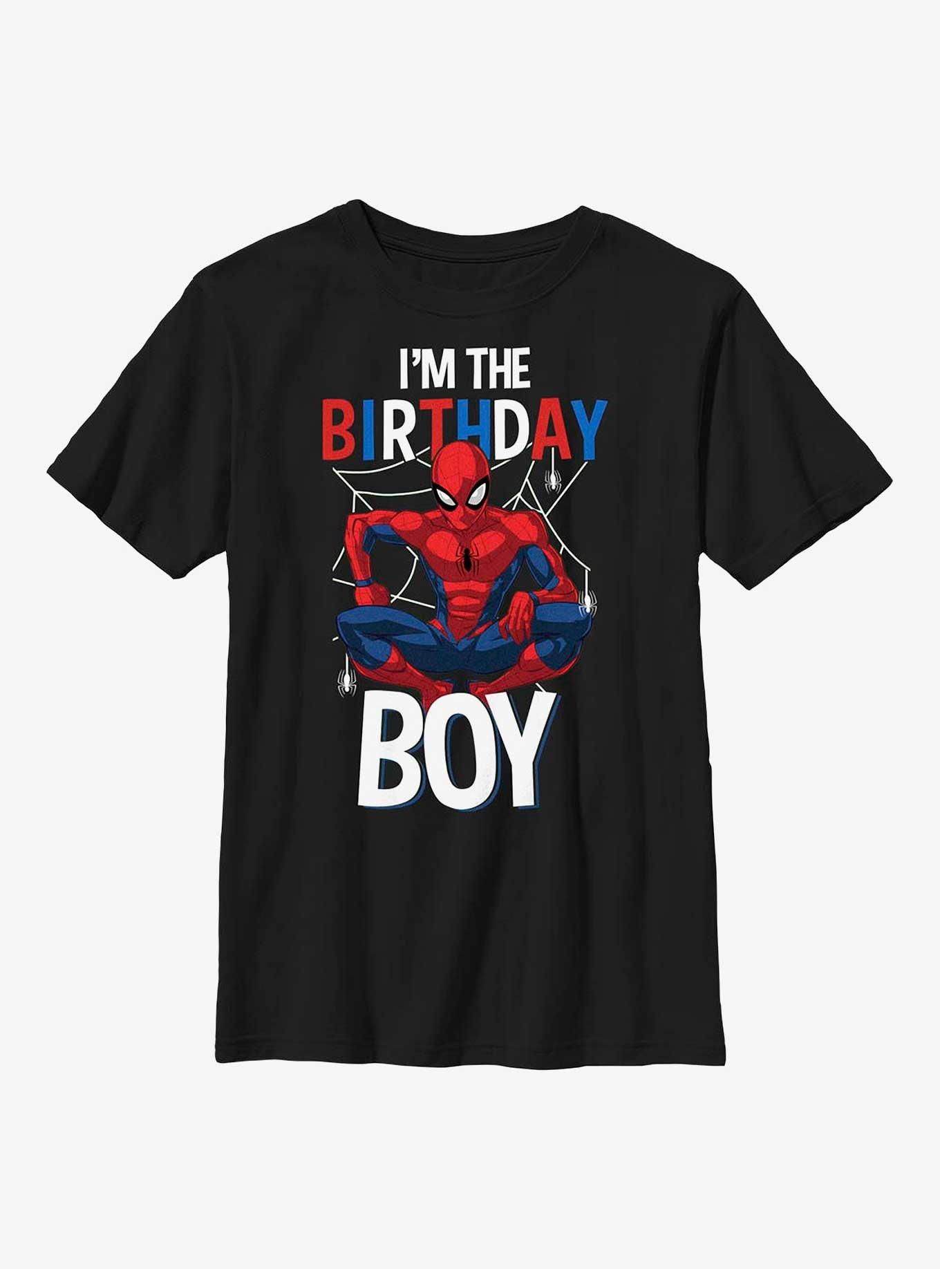 Marvel Spider-Man I'm The Birthday Boy Youth T-Shirt, BLACK, hi-res