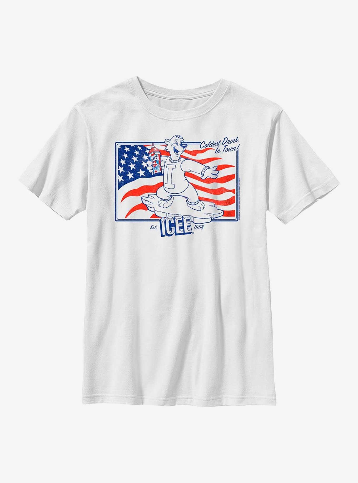 Icee Americana Line Art Youth T-Shirt, WHITE, hi-res