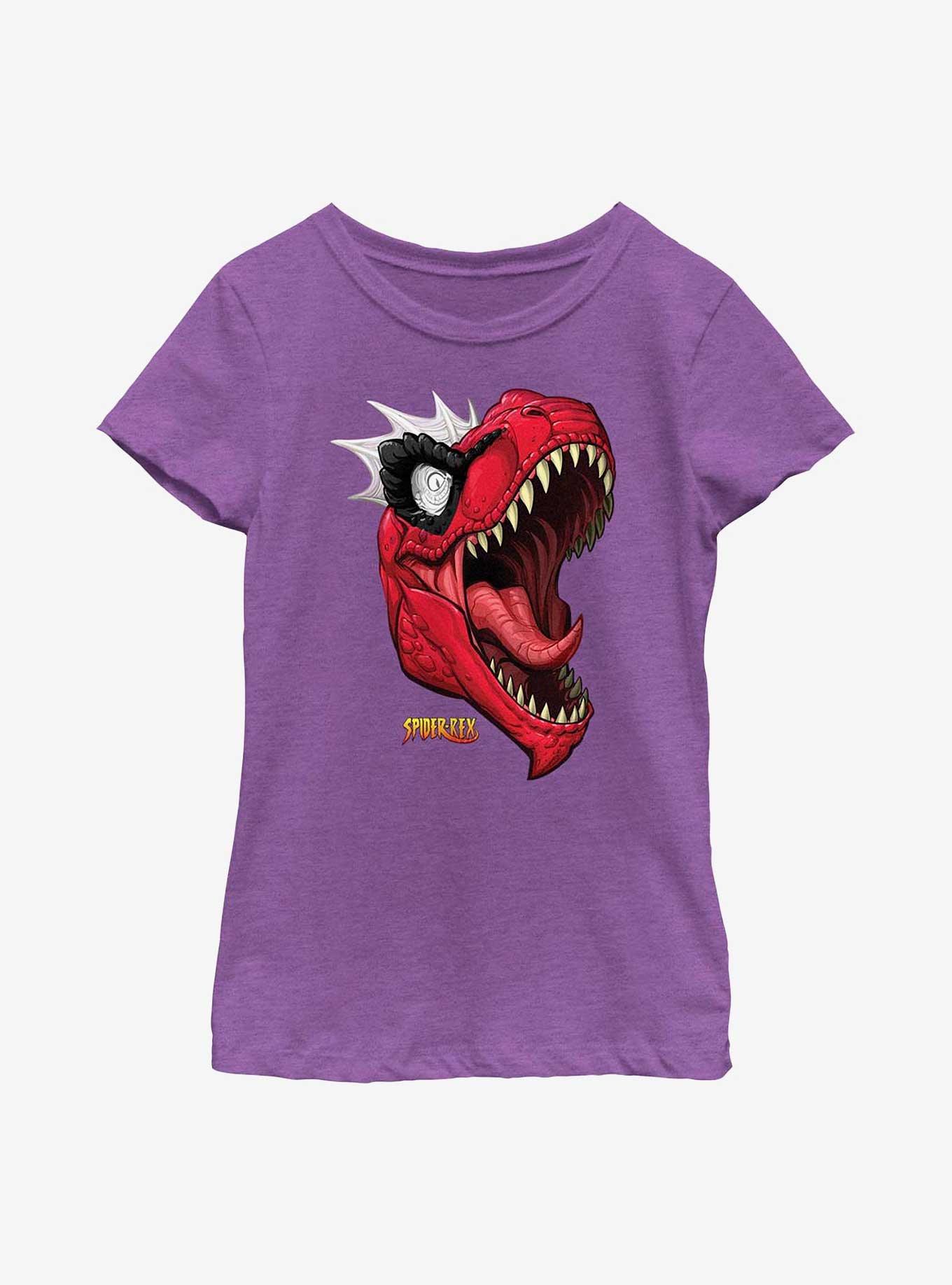 Marvel Spider Rex Big Face Youth Girls T-Shirt, PURPLE BERRY, hi-res