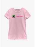 Minecraft Creeper Hearts Youth Girls T-Shirt, PINK, hi-res