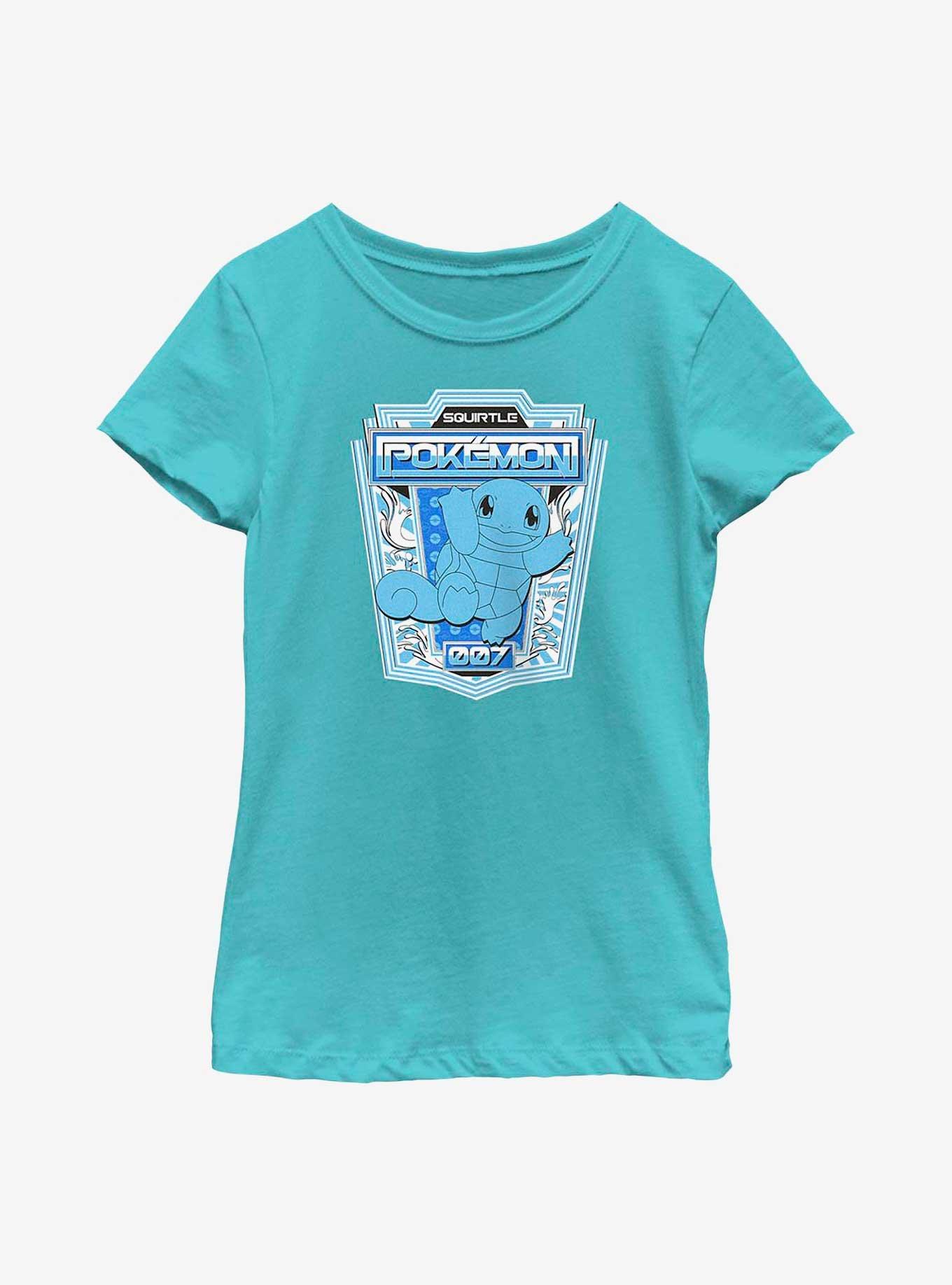 Pokemon Squirtle Badge Raw Edge Youth Girls T-Shirt, , hi-res