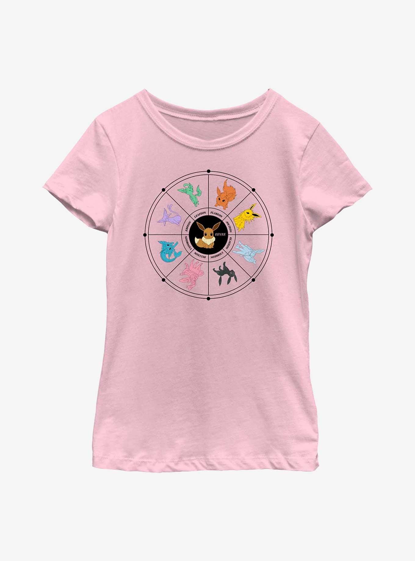 Pokemon Eevee Evolution Tarot Card Youth Girls T-Shirt, , hi-res