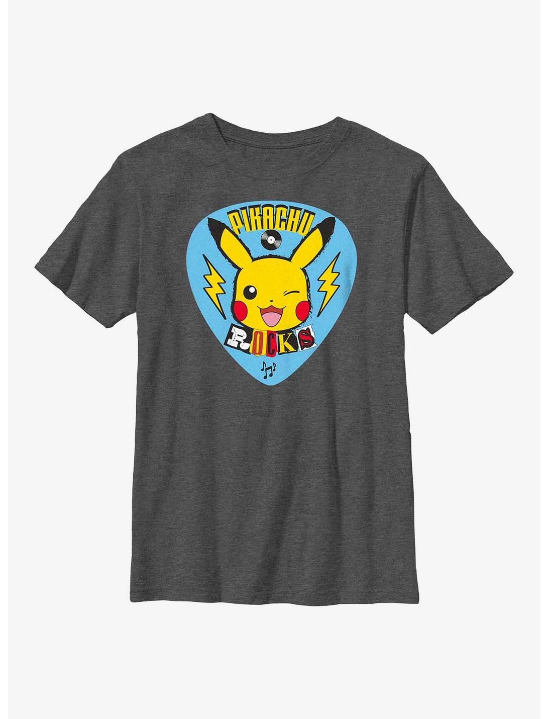 Pokemon Pikachu Rocks Youth T-Shirt, CHAR HTR, hi-res