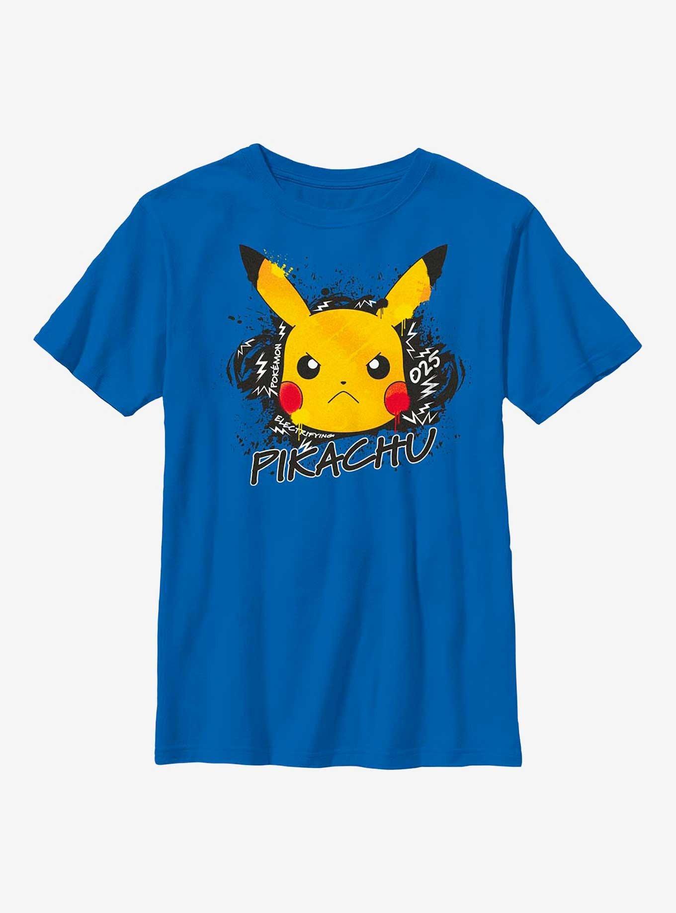 Pokemon Angry Pikachu Youth T-Shirt, ROYAL, hi-res