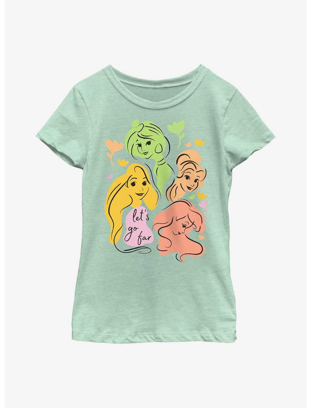 Disney Princess Abstract Princesses Let's Go Youth Girls T-Shirt, MINT, hi-res