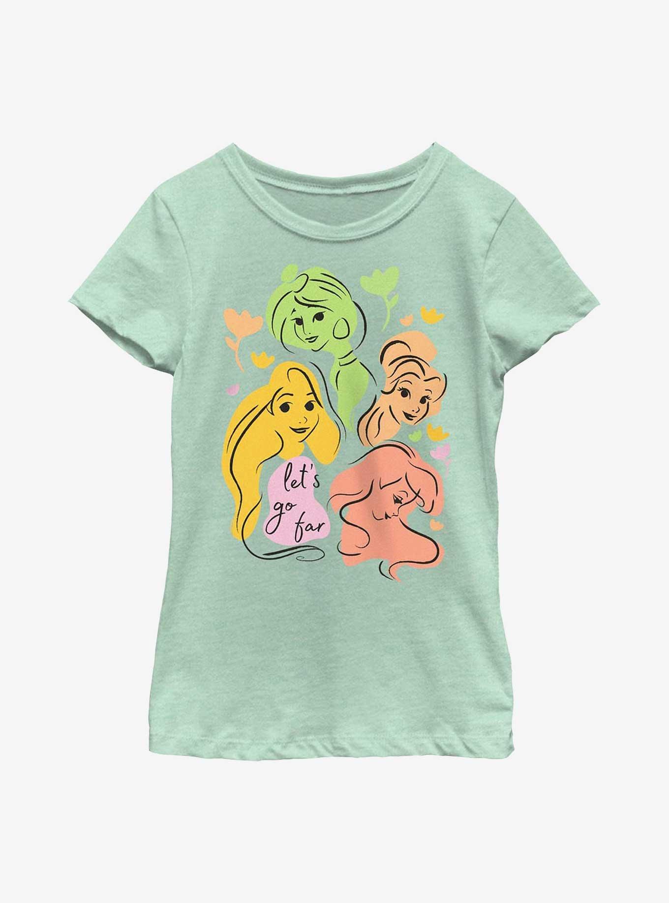 Disney Princess Abstract Princesses Let's Go Youth Girls T-Shirt, MINT, hi-res