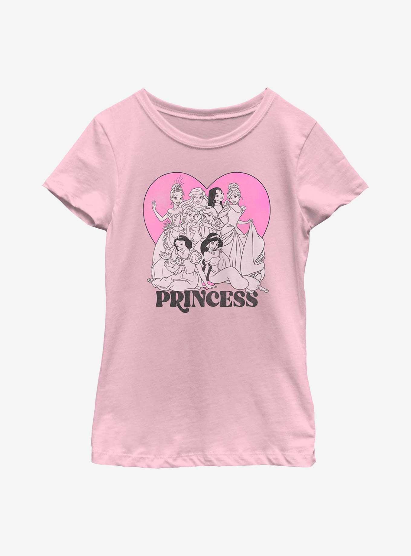 Disney Princess Heart Youth Girls T-Shirt, PINK, hi-res