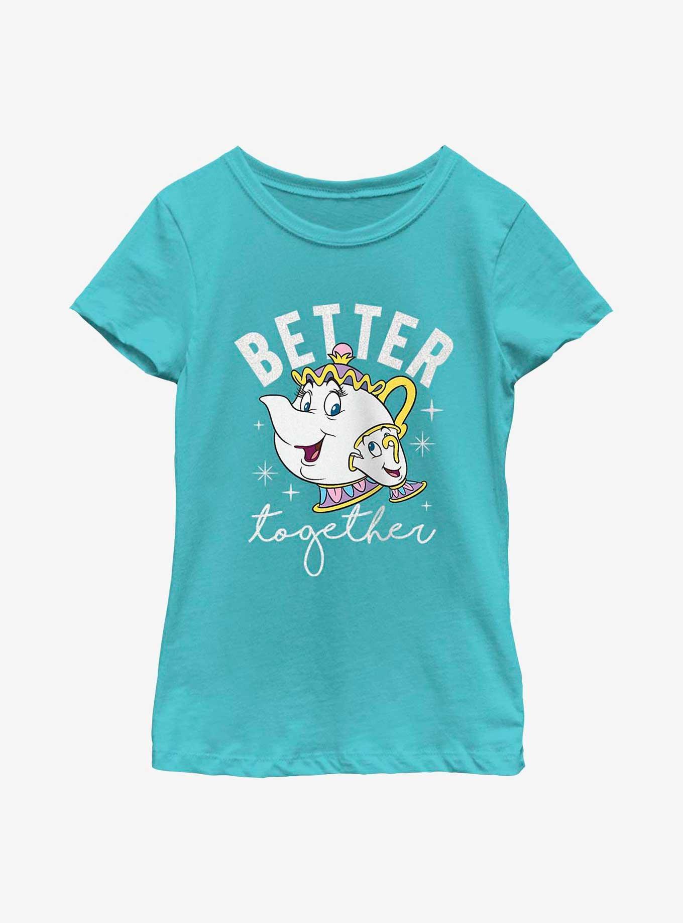 Disney Beauty And The Beast Mrs. Potts & Chip Better Together Youth Girls  T-Shirt