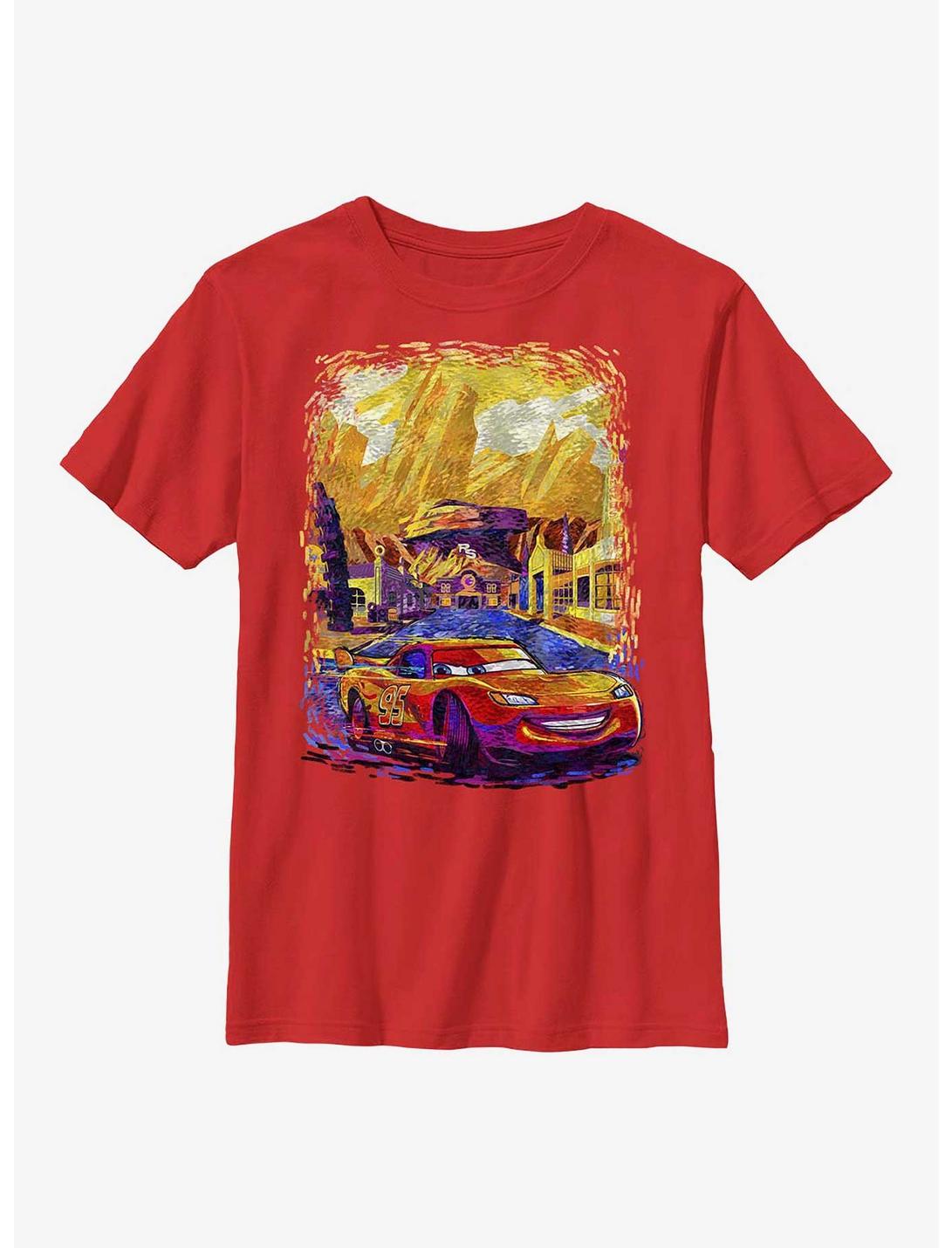 Disney Pixar Cars Painting Style Youth T-Shirt, RED, hi-res