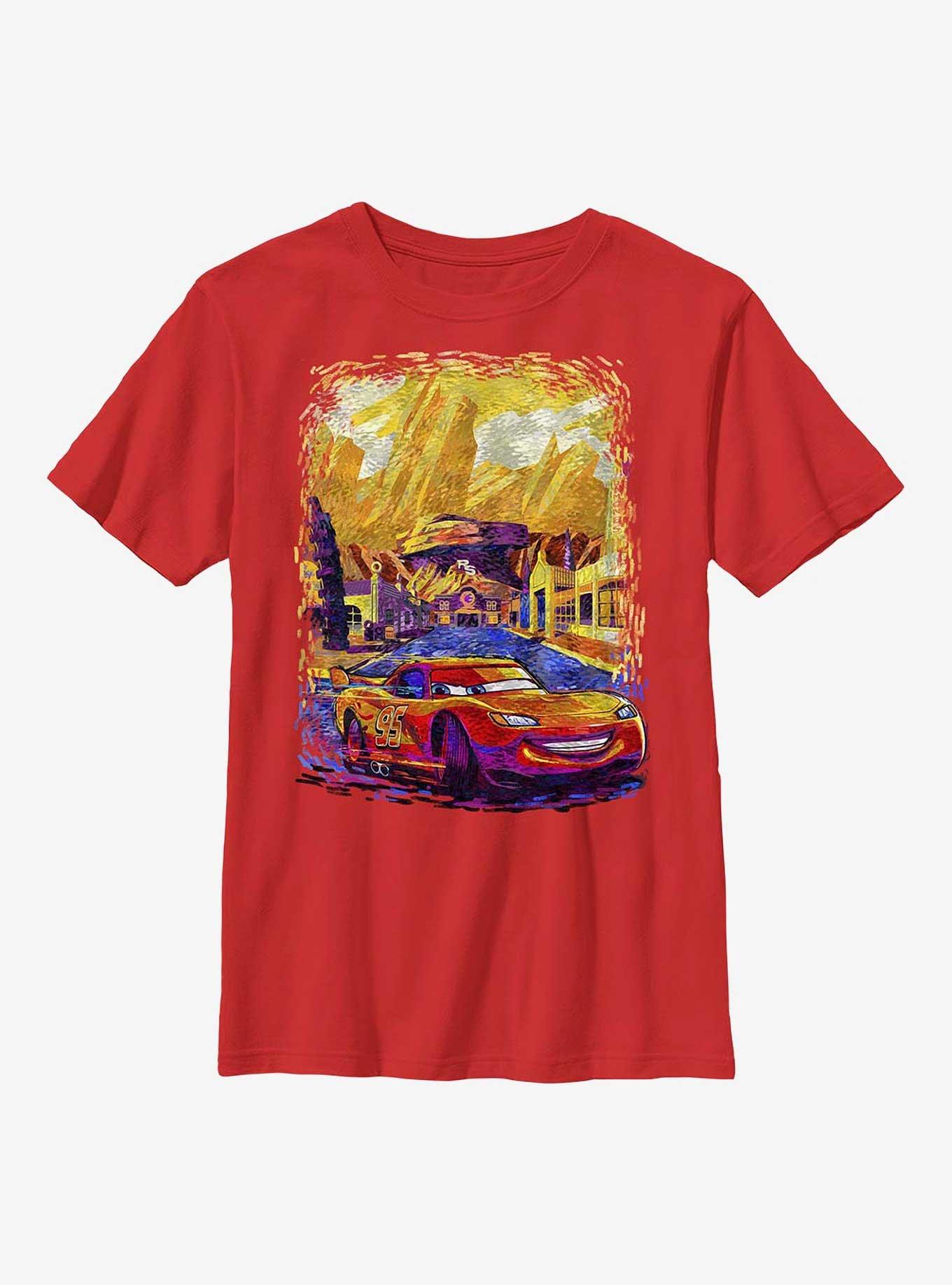 Disney Pixar Cars Painting Style Youth T-Shirt, RED, hi-res