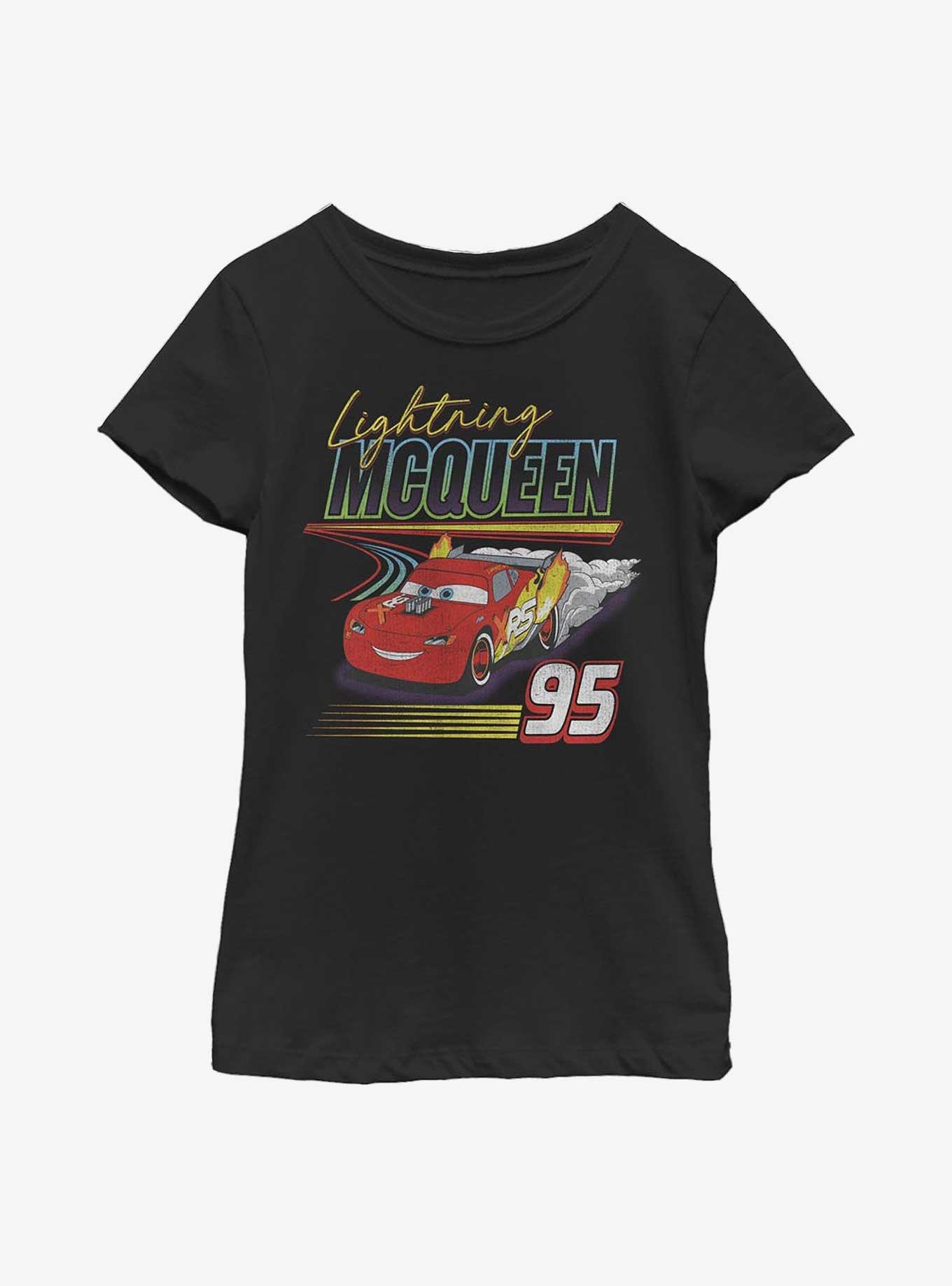 Disney Pixar Cars Lightning McQueen 95 Youth Girls T-Shirt, BLACK, hi-res