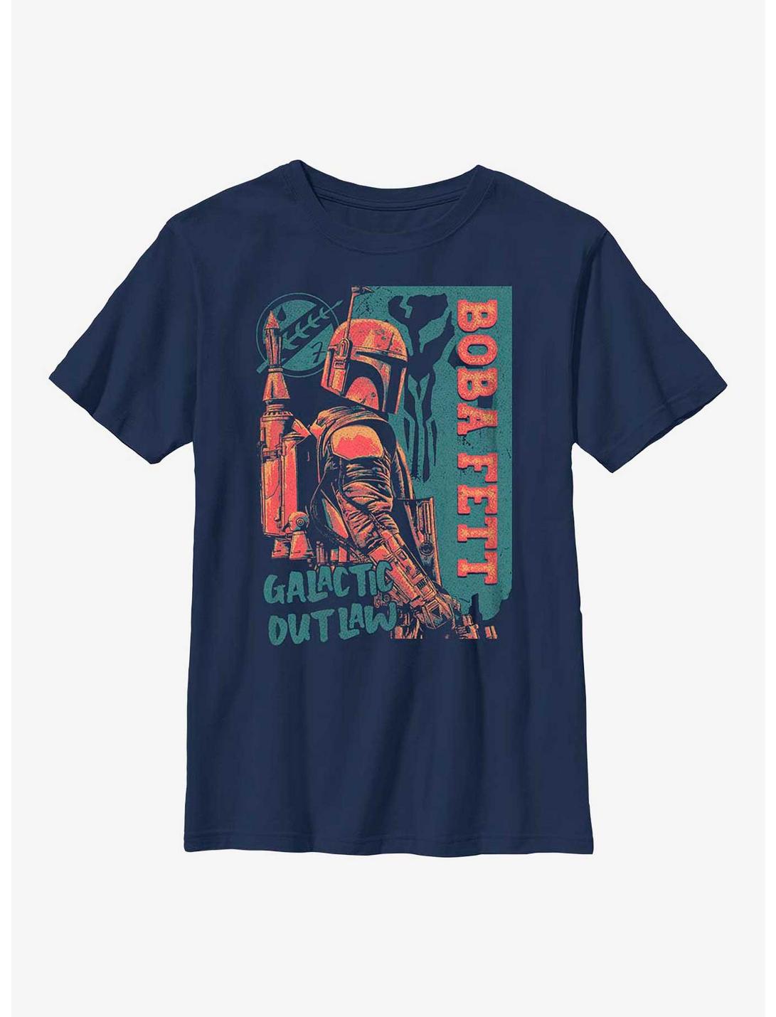 Star Wars The Book Of Boba Fett Dark Boba Youth T-Shirt, NAVY, hi-res