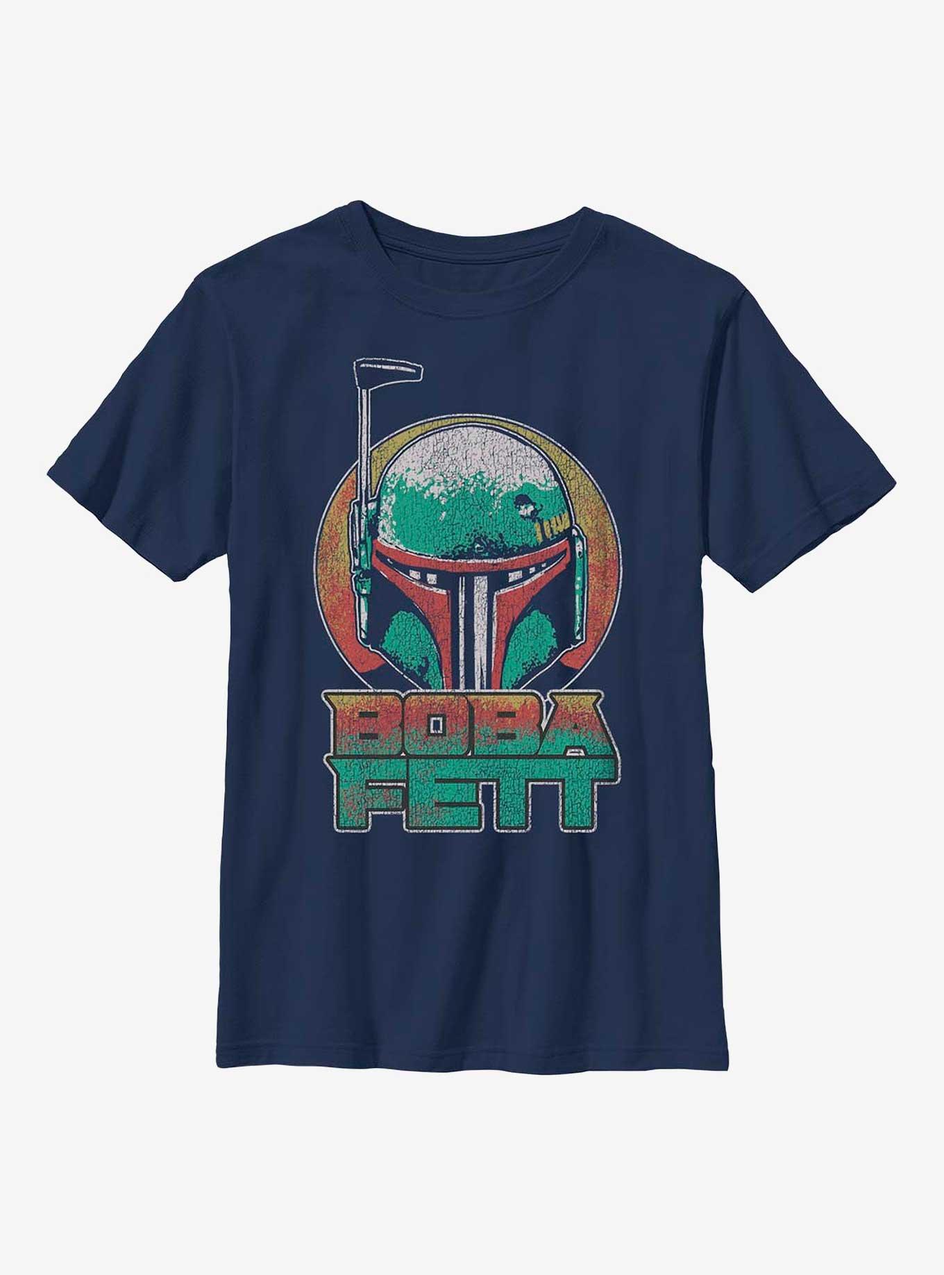 Star Wars Boba Fett Circle Youth T-Shirt, NAVY, hi-res